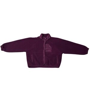 Athletic Works Deep Purple puffed sleeve button up Fleece Jacket sweater size XL